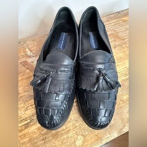 Giorgio Brutini Men's Crossweave Black Leather Tassel Loafers Size 13